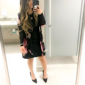 Black Floral Cardigan